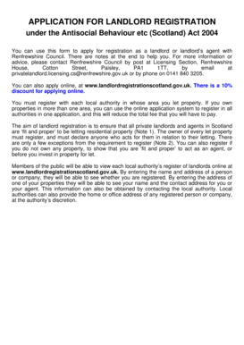 Landlord Registration Application