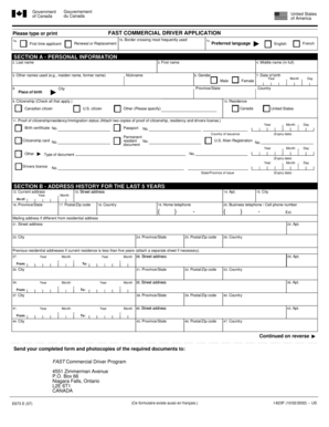 FAST Commercial Driver Application