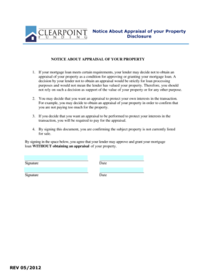 Notice About Appraisal of Property