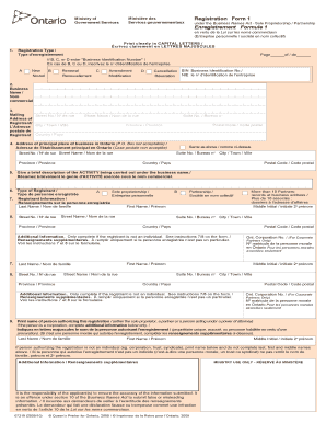 Ontario Business Name Registration Form