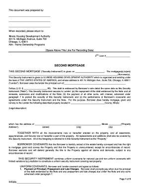 Illinois Housing Development Authority Second Mortgage