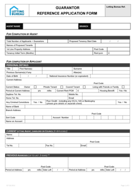 UK Tenant Reference Application Form