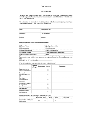 Exit Interview Form