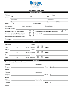 Employment Application Form