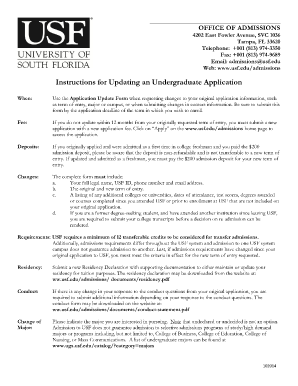 Undergraduate Application Update Form