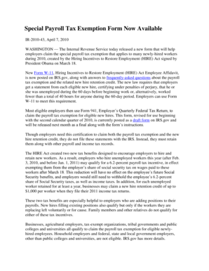 Form W-11 HIRE Act Employee Affidavit