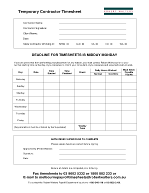 contractor timesheet