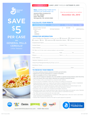 General Mills Cereal Rebate Form
