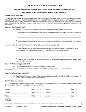 Illinois Lead-Based Paint Disclosure Form