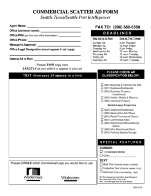 Commercial Scatter Ad Form