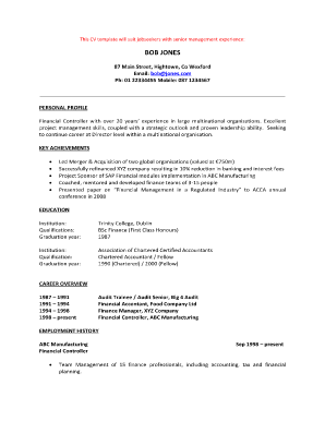 Cv template pdf - This CV template will suit jobseekers with senior management ...