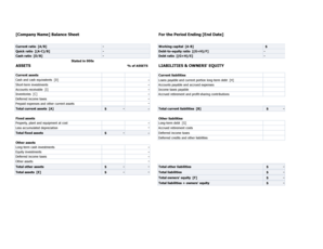 Church balance sheet - Balance sheet with financial ratios template.xls