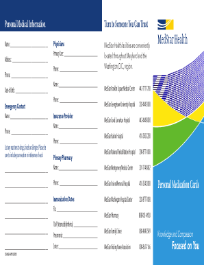 Personal Medical Information Form
