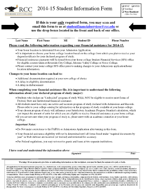 2014-15 Student Information Form