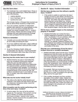 Employer's Report of Injury Form 7