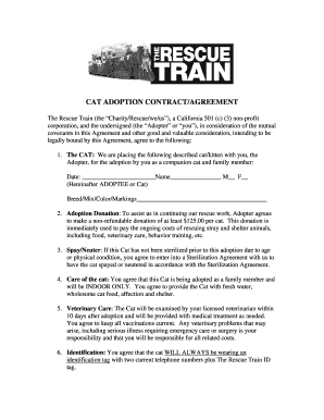 California Cat Adoption Contract
