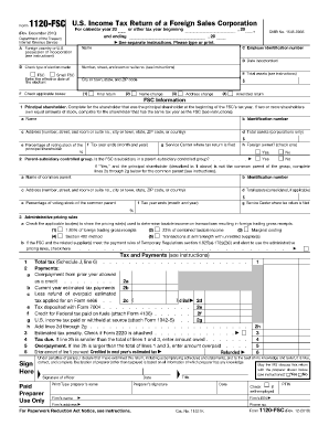 Form 1120-FSC US Income Tax Return
