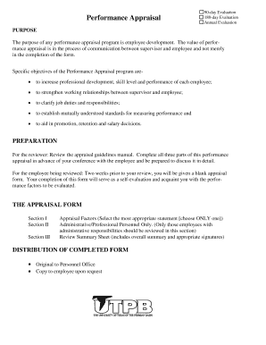Employee Performance Appraisal Form