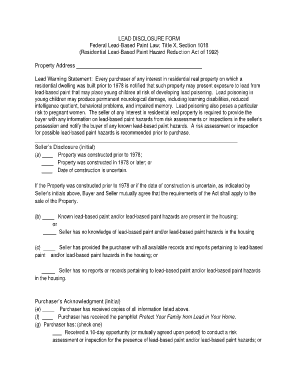 Lead Disclosure Form