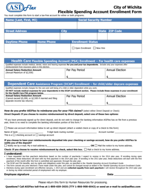 City of Wichita Flexible Spending Account Enrollment Form