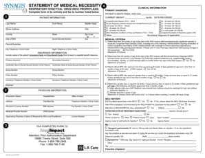 Statement of Medical Necessity for RSV Prophylaxis