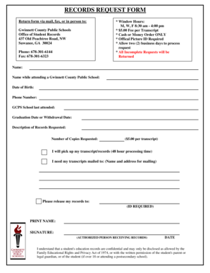 Gwinnett County Public Schools Records Request Form