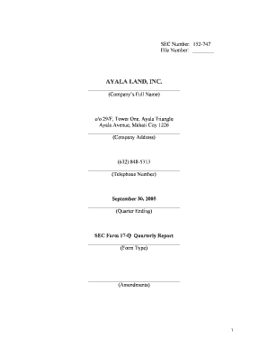 SEC Form 17-Q Quarterly Report