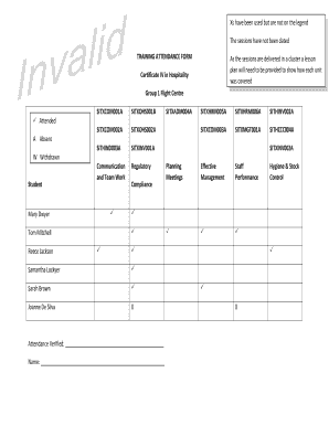 Training Attendance Form