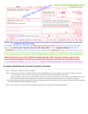 US Federal Account Adjustment Form