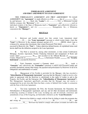 FORBEARANCE AGREEMENT AND FIRST AMENDMENT TO ...