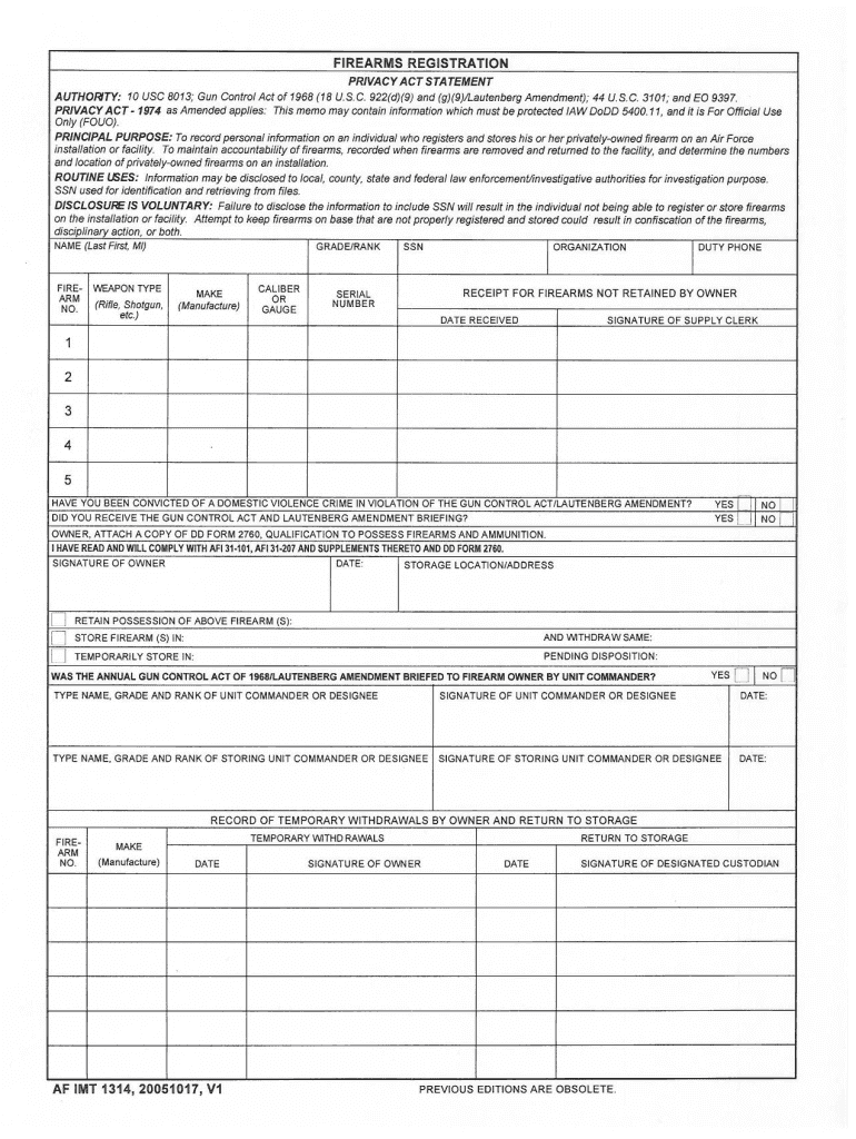 Af Form 1314 Fill Out Sign Online DocHub