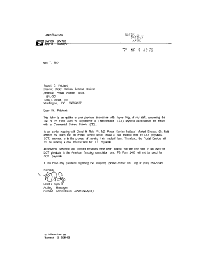 Printable dot physical forms - USPS DOT Physical Examination PS Form 2485 Update ... - APWU - apwu