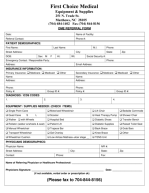 DME Referral Form