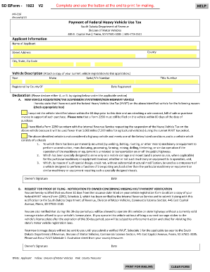 Payment of Federal Heavy Vehicle Use Tax. Payment of Federal Heavy Vehicle Use Tax - state sd