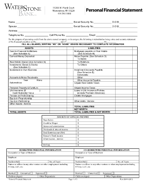 Personal Financial Statement Form