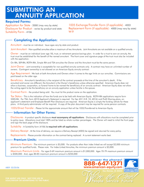 Annuity Application Form 2000