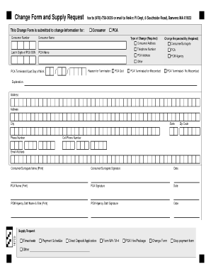 Change Form and Supply Request fax to (978)-750-3639 or mail to ... - ne-arc