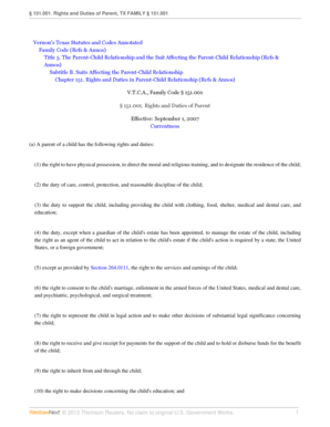 Simple hold harmless agreement template - Rights and Duties of Parent, TX FAMILY 151 - mdcourts