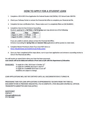 Student Loan Application Form