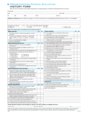 Preparticipation Physical Evaluation Form