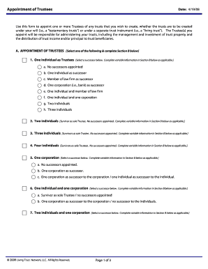 Appointment of Trustees Form