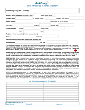 Landlord Service Transfer Agreement