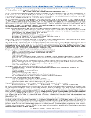 Florida Residency Affidavit for Tuition