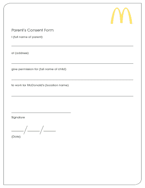 parental consent form template