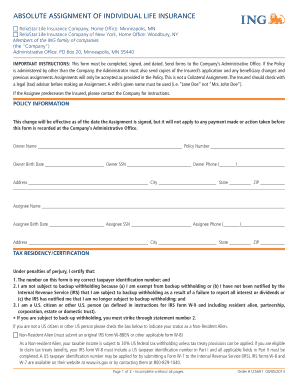 Absolute Assignment of Individual Life Insurance