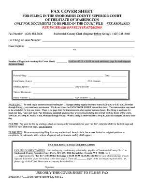 Snohomish County Fax Cover Sheet