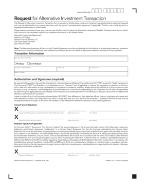 Request for Alternative Investment Transaction Form