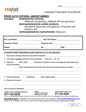Caterpillar Prescription Drug Prior Authorization Form