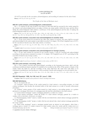 LAND CONTRACTS Act 237 of 1879 AN ACT to provide for the ... - legislature mi