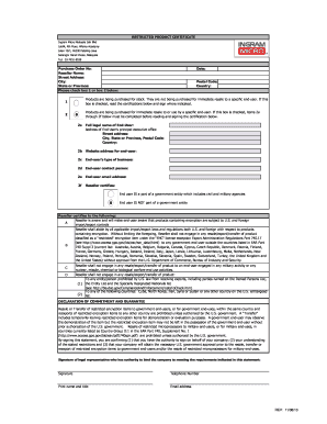Restricted Product Certificate